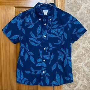 Crewcuts Boys Size 6-7 Blue Floral Casual Button Down Shirt NWT